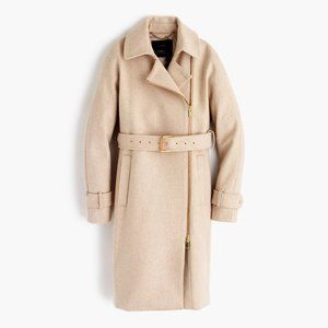 NEW J. Crew Wool Belted Zip Trench Coat